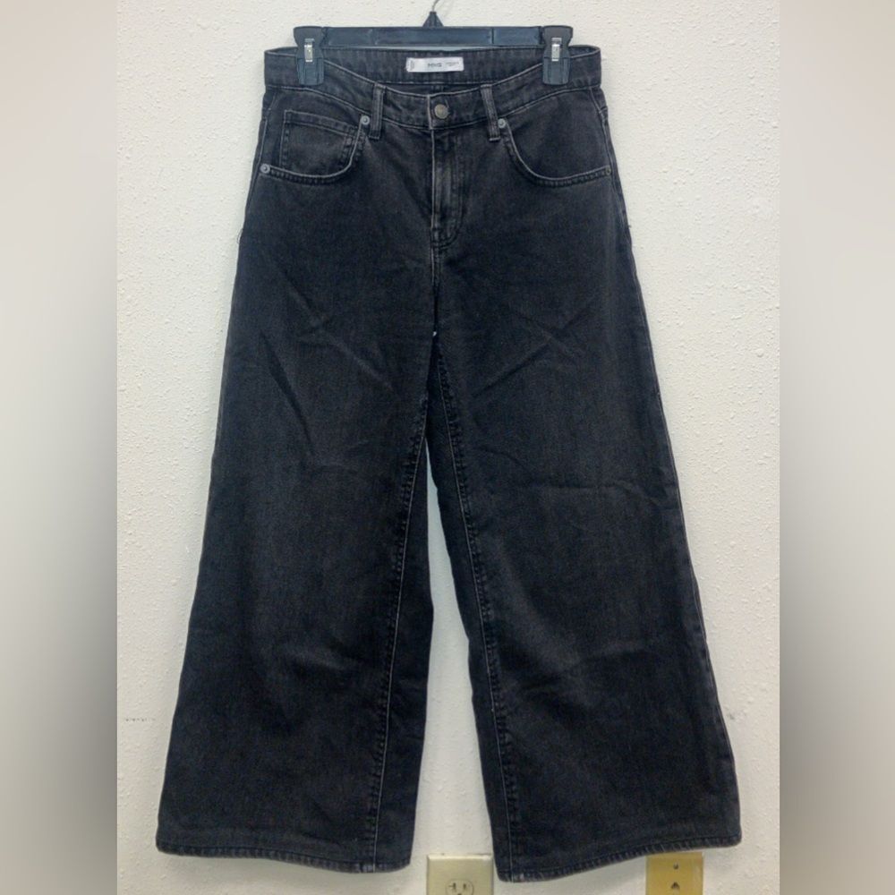 MNG High Rise Black Wide-Leg Jeans Non Distressed size 2 #730